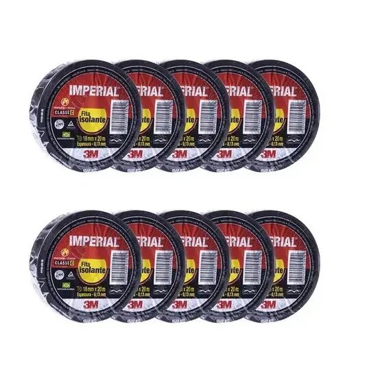 Kit c/10 Fita Isolante 3M Imperial 18MMX10M E 20M