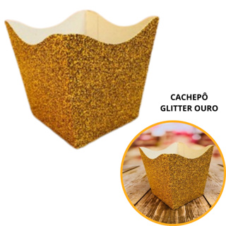 10~50 KIT CACHEPÔ FESTA IMITAÇÃO GLITTER  OURO 9X9X7CM VAZO DECORAÇÃO   2.64  ( NC TOYS CACHEPÔ ) em Oferta na Shopee
