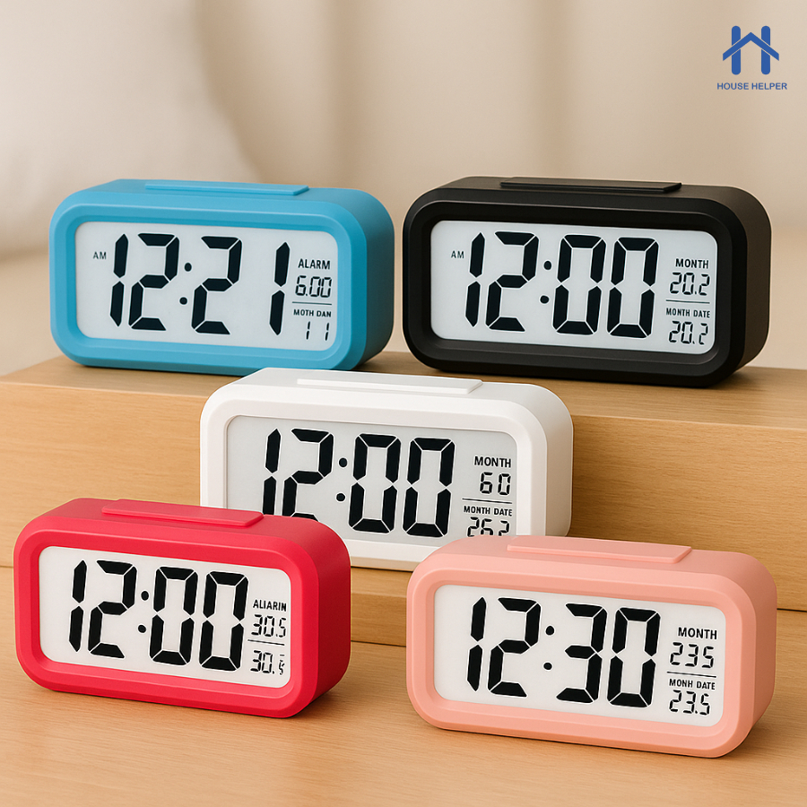 Relogio Digital de Mesa Moderno Retangular com Led