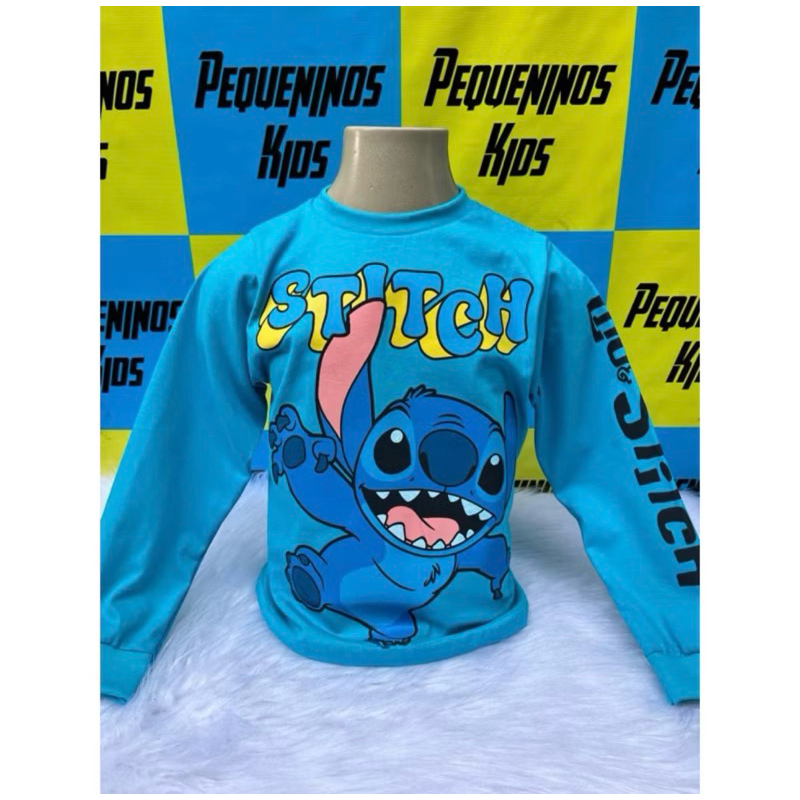 Stitch Camisa blusa infantil manga longa