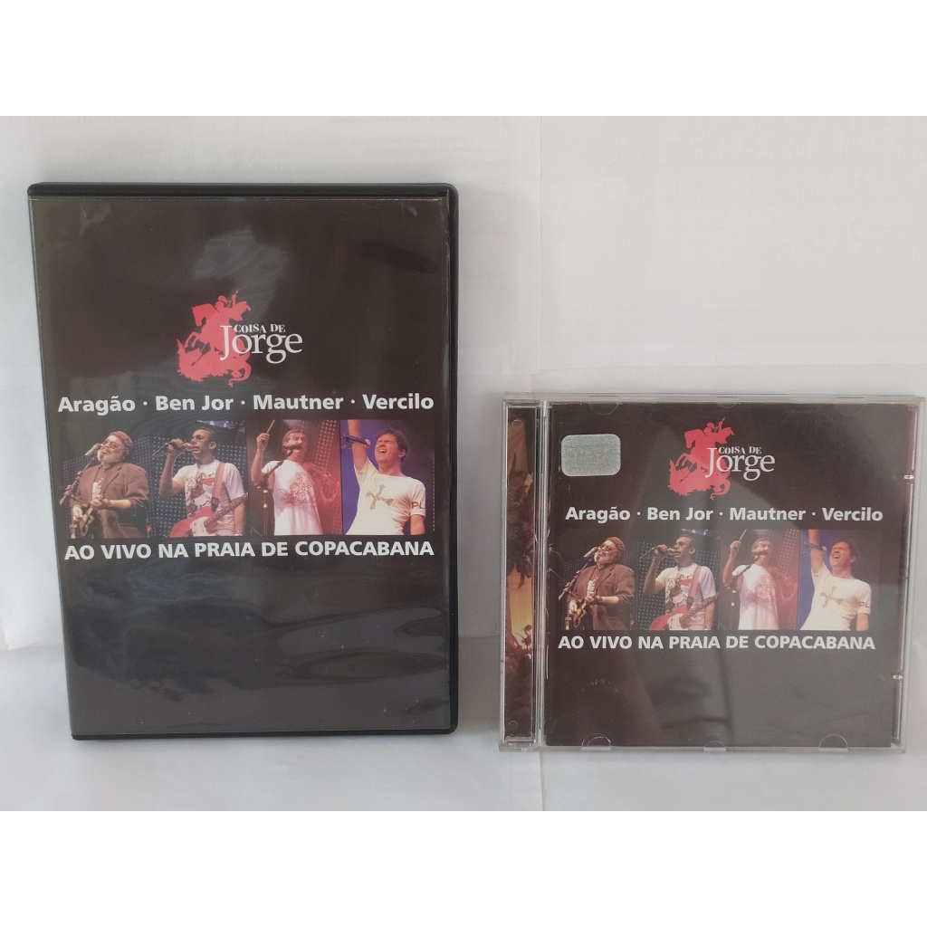 DVD COISA DE JORGE AO VIVO NA PRAIA DE COPACABANA JORGE ARAGÃO JORGE BEN JOR JORGE MAUTNER JORGE VERCILO + 1 CD CORTESIA