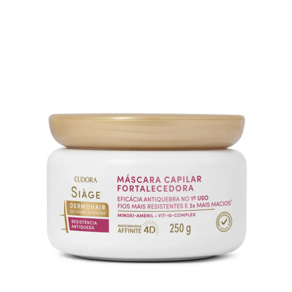 Máscara Capilar Fortalecedora Eudora Siàge Dermohair Resistência Antiqueda Com 250g - Beauty