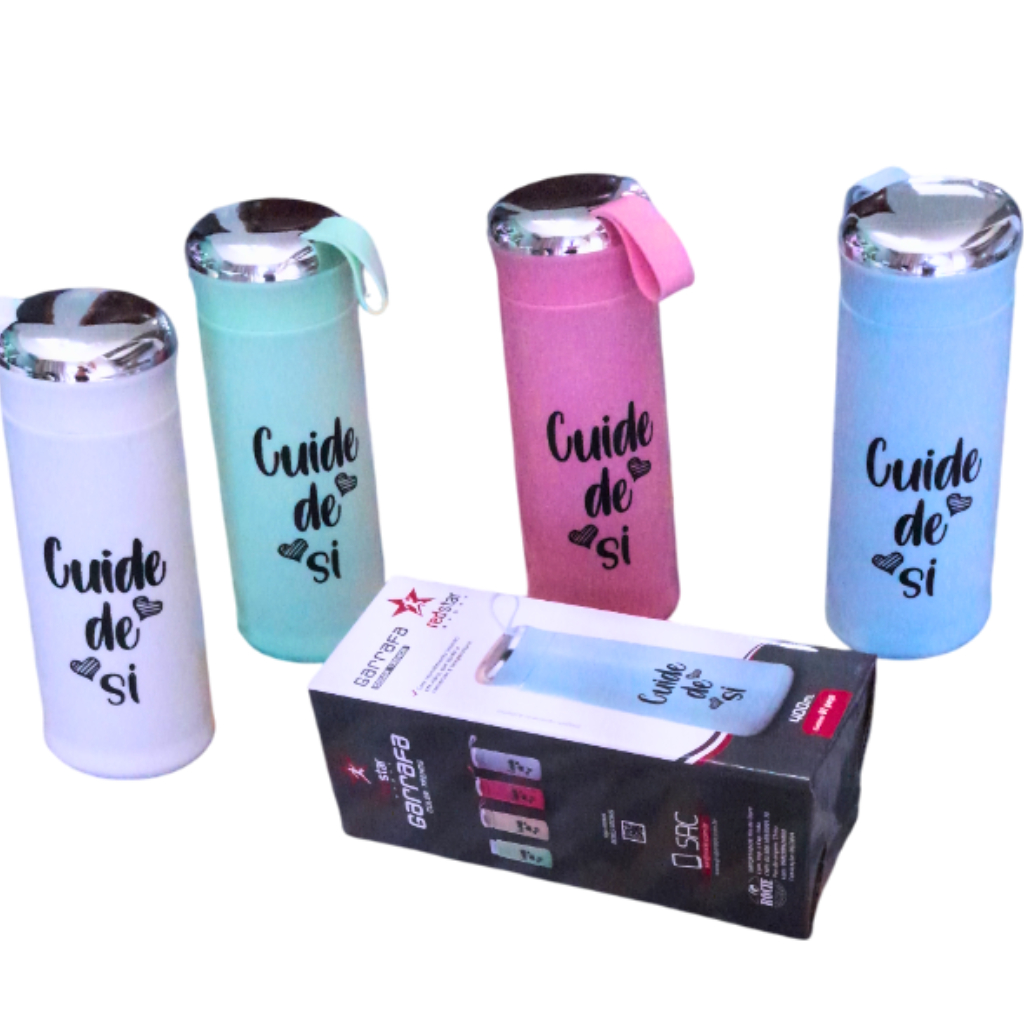 Garrafa Squeeze Motivacional Color Trends Vidro 400ML