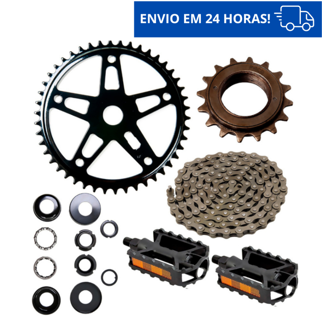 Kit Relação Bike Monark Caloi Mtb Catraca Corrente Coroa Movimento Central Pedal em Oferta na Shopee