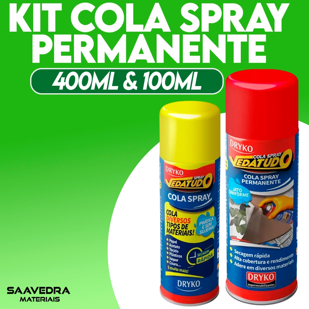 Cola PermanenteSpray Para madeira, Tecidos, Borracha, Sapatos, Espuma , Artesanato Drykoprimer