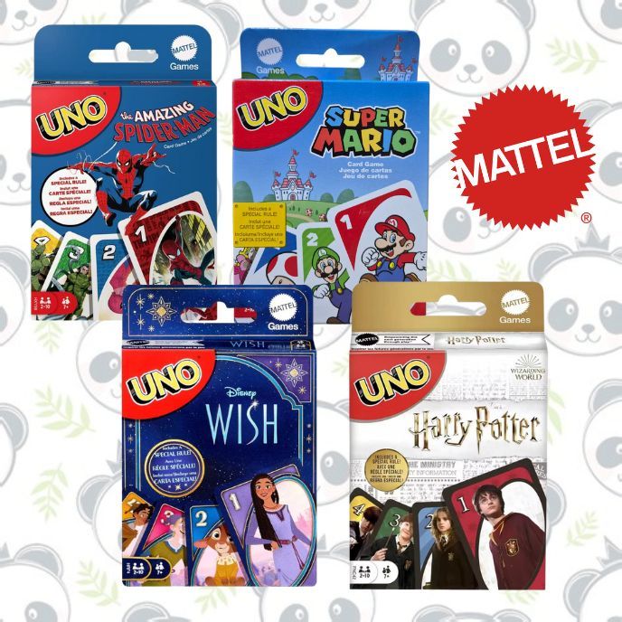 Jogo de Cartas UNO Harry Potter | Spider Man | Super Mario | Wish 112 cartas 4 modelos | Mattel