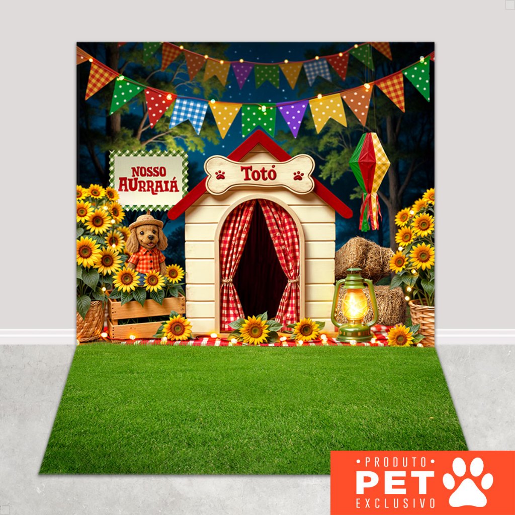 Fundo Fotográfico Festa Junina Pet Cenário Bandeirinhas Tecido 1,20x1,70m Painel Arraiá - PET-152 em Oferta na Shopee