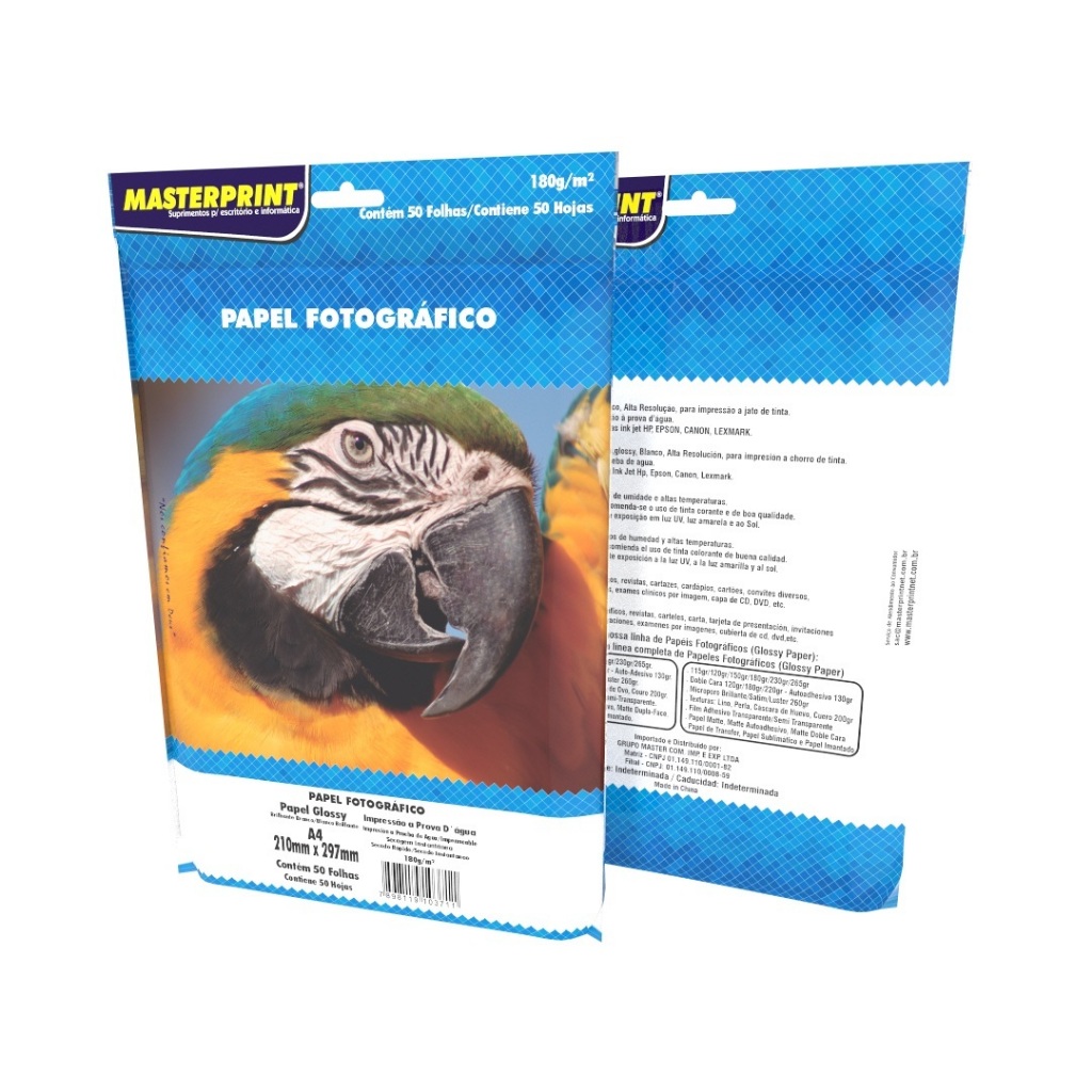 Papel Fotográfico A4 Glossy 180g 50 Fls Masterprint em Oferta na Shopee