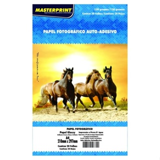 Papel Fotográfico A4 Adesivo Glossy 130g c/20 Fls Masterprint em Oferta na Shopee