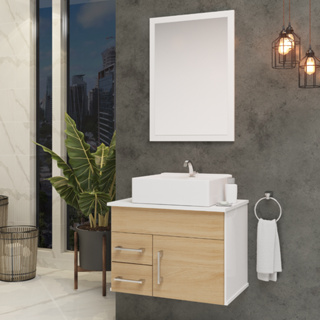 Conjunto Turquesa MDF gabinete de banheiro com pia e espelheira em Oferta na Shopee