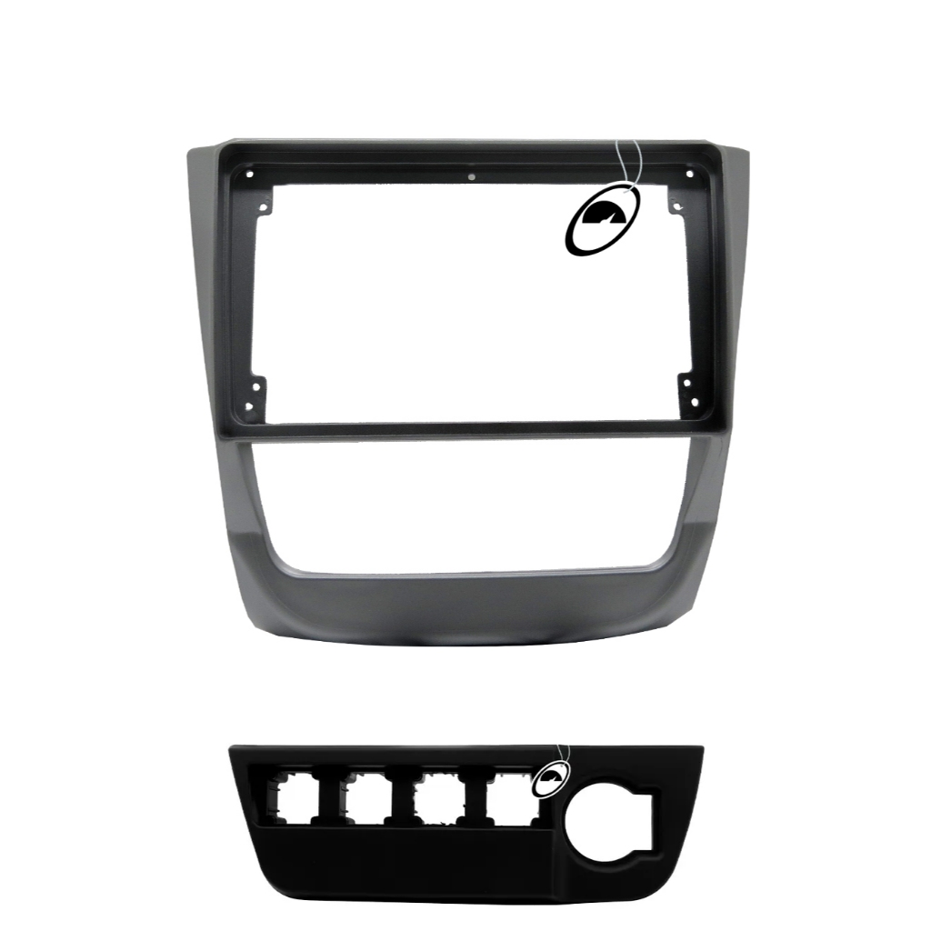 Moldura De Painel 2 Din 9 Polegadas Vw Gol Voyage Saveiro G6 Prata Top