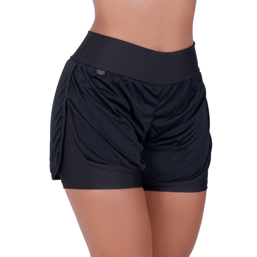 Short Roupa Academia Feminino Preto Duplo Caminhada e Corrida ORIGINAL DRI-FIT