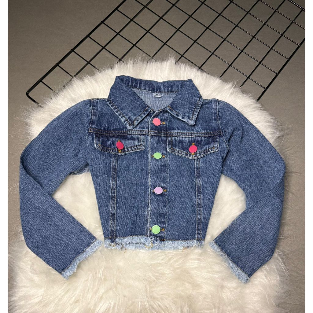 Jaqueta Jeans Infantil juvenil OPl Kids Menina 2 a 16 Anos