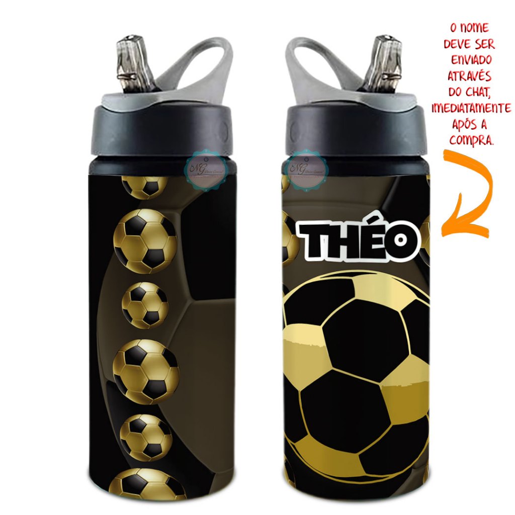 Garrafa Squeeze Futebol Com Seu Nome em Oferta na Shopee