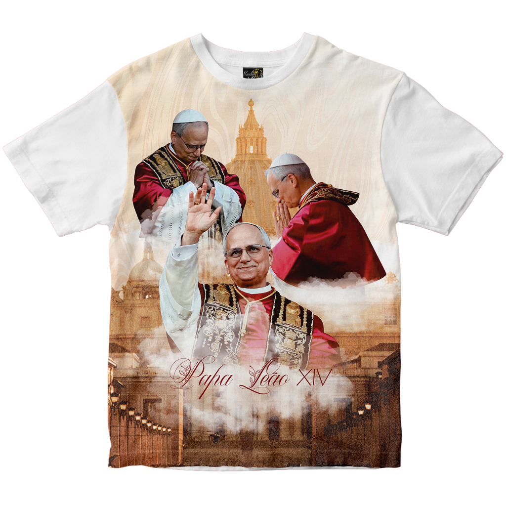 CAMISETA PAPA LEÃO XIV RAINHA DO BRASIL