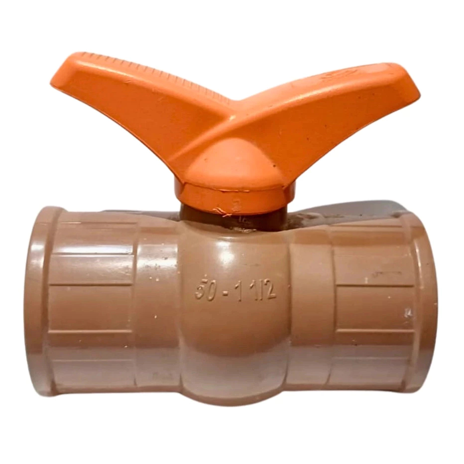 REGISTRO ESFERA PVC 50MM (1" 1/2 Polegadas) SOLDÁVEL 1/4 DE VOLTA