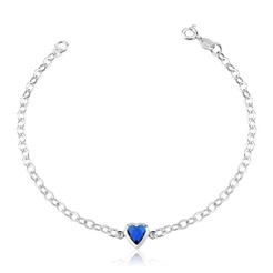 Pulseira Feminina de Prata 925 com Zircônia Azul | Aqua Joias