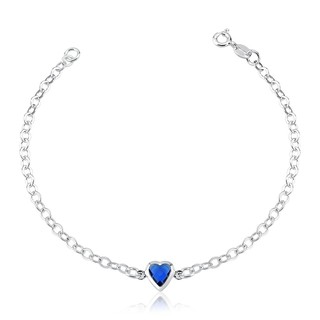 Pulseira Feminina de Prata 925 com Zircônia Azul | Aqua Joias