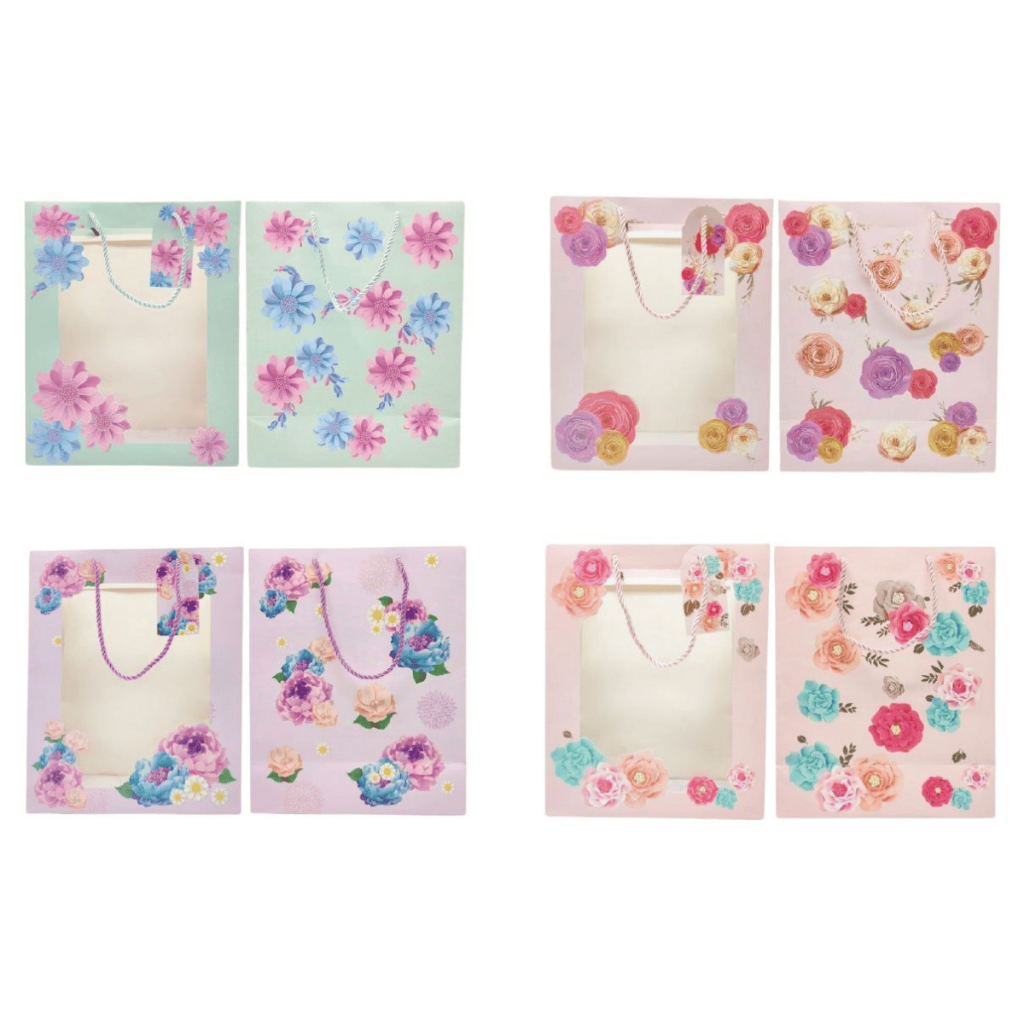 Kit 4 Embalagem Sacola Presente Personalizada Grande Flor em Oferta na Shopee