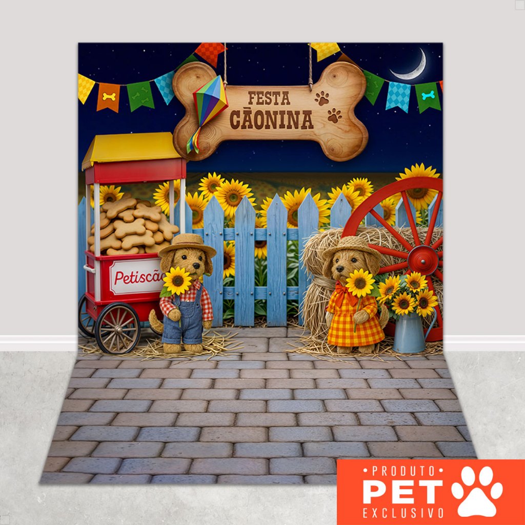 Fundo Fotográfico Festa Junina Pet Shop Cenário Tecido 1,20x1,70m Painel Fotos Arraiá - PET-154 em Oferta na Shopee