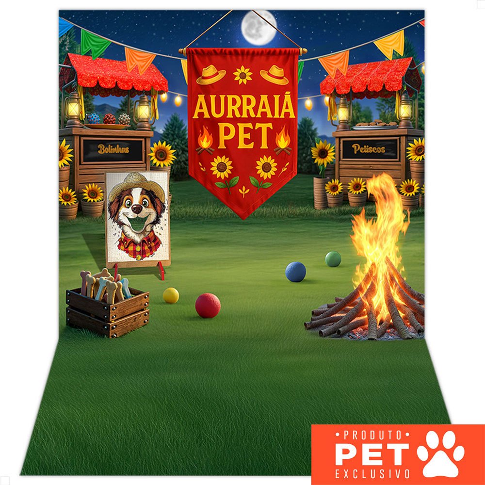 Fundo Fotográfico Festa Junina Pet Shop 1,20x1,70m Cenário Painel Fotos Arraiá Tecido - C-691 em Oferta na Shopee