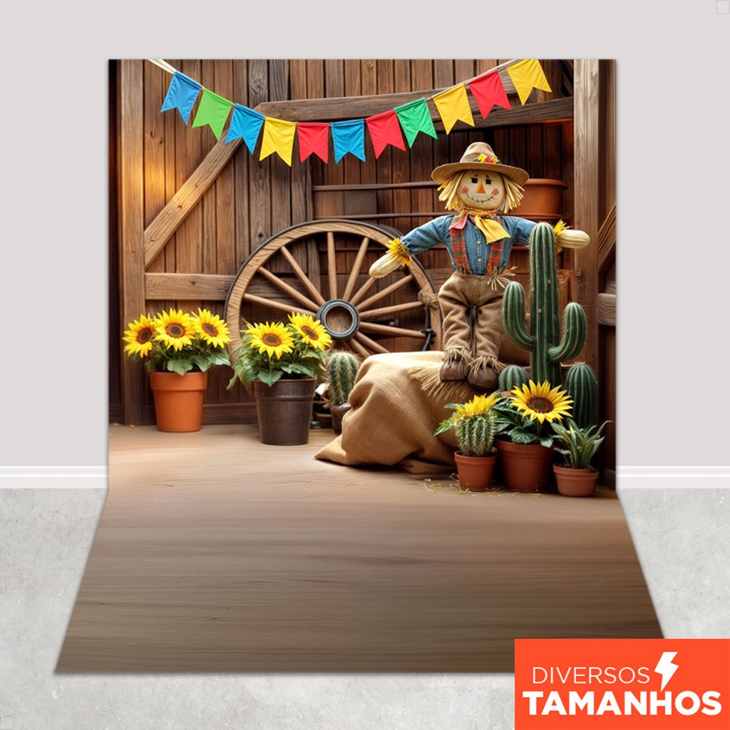 Fundo Fotográfico Festa Junina Cenário Celeiro Arraiá Painel Tecido Sublimado - FJN-184 em Oferta na Shopee