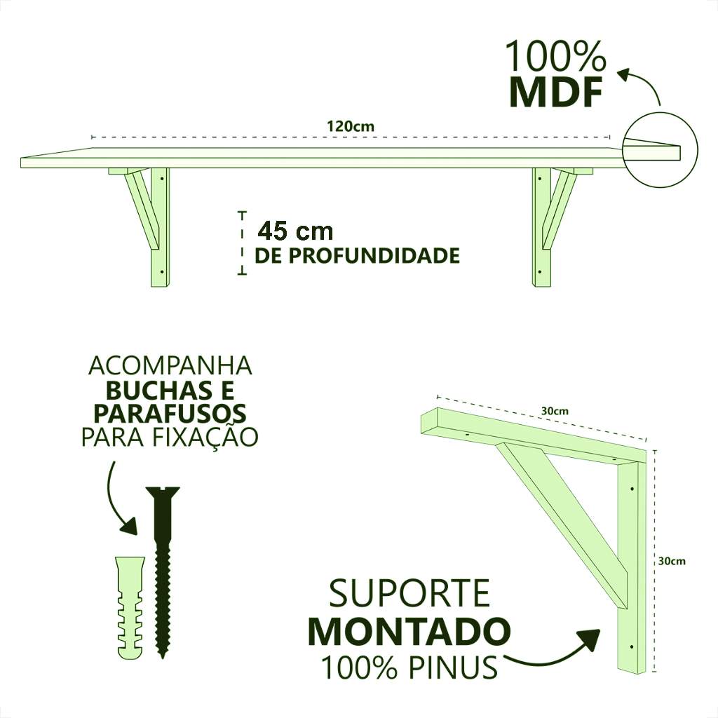 Mesa Estudos Jogos Suspensa Em MDF Para Quarto