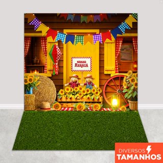 Fundo Fotográfico Festa Junina Cenário Nosso Arraiá Painel Tecido Sublimado - FJN-182 em Oferta na Shopee