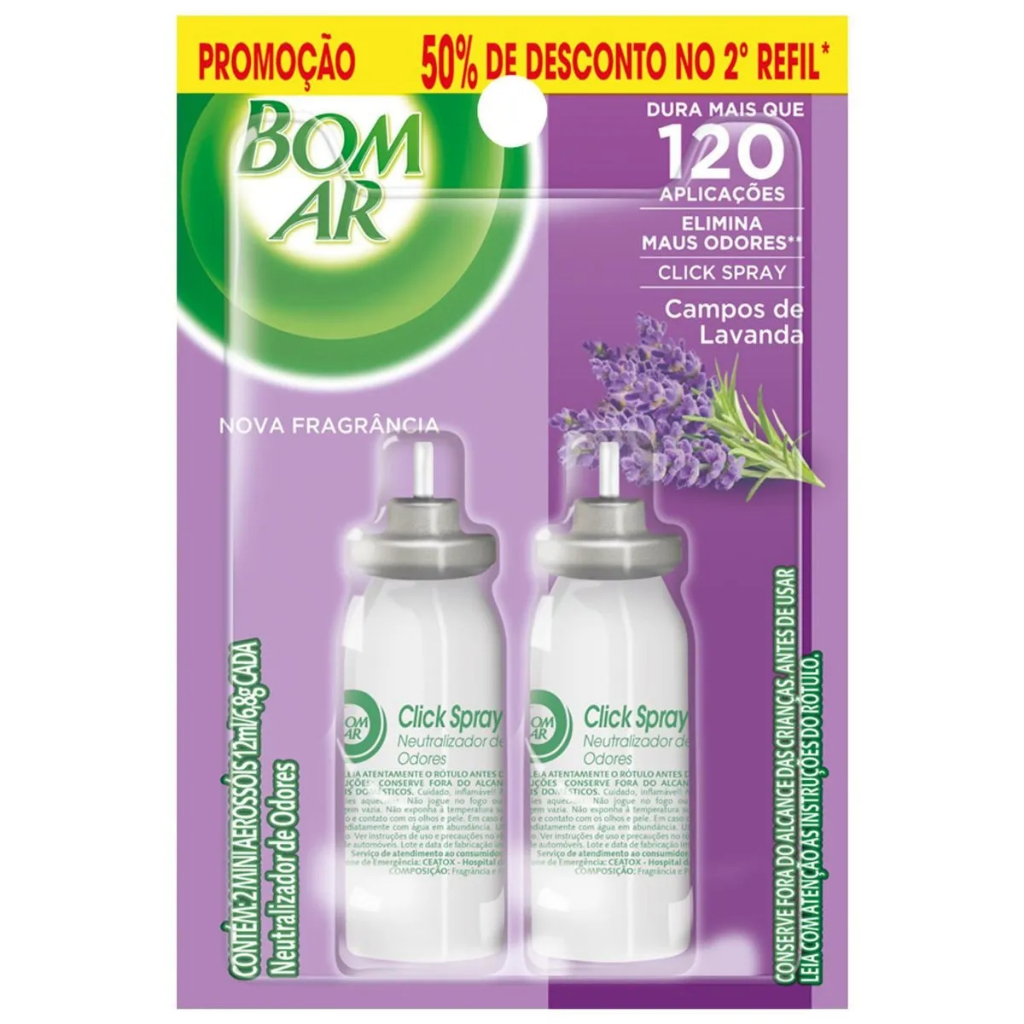 Bom Ar Click Spray Lavanda Refl (2 unidades)