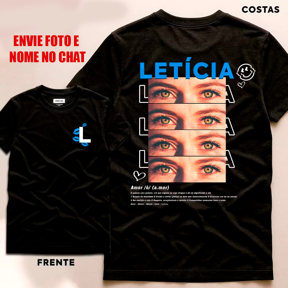 Camisa Personalizada 100% Algodão Camiseta Personalizada Com Seu Nome e Sua Foto em Oferta na Shopee