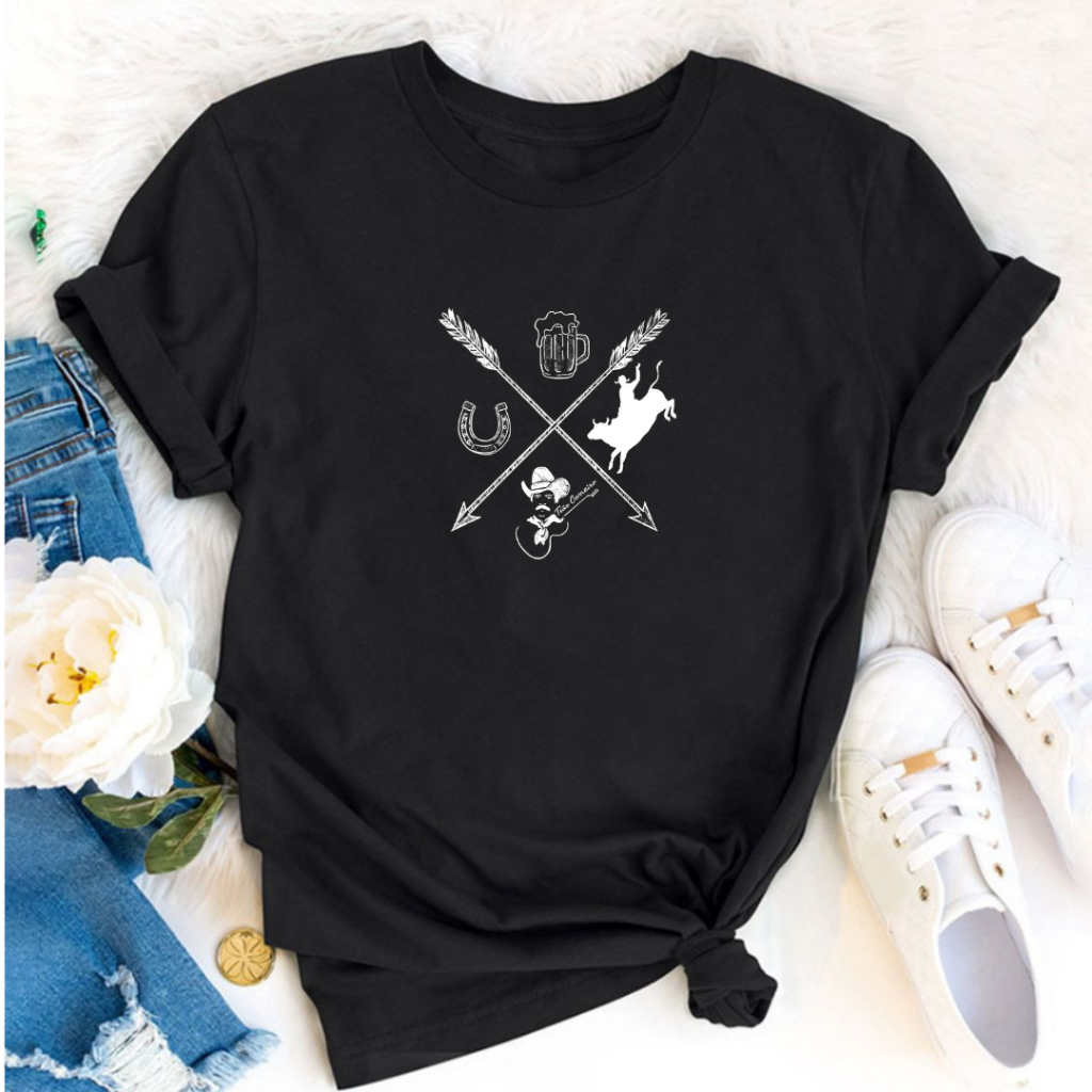 Camiseta Blusa T-Shirt Feminina Tiao Carreiro Montaria Pião Moda Gringa Cavalgada