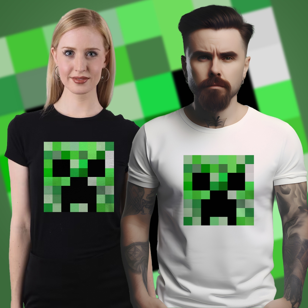 Camiseta Minecraft Creeper Gamer Premium Masculina Feminina Algodão Poliéster