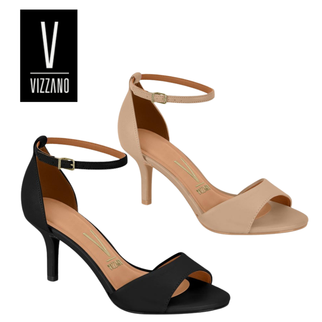 Sandália Feminina Vizzano Salto Fino Médio Elegante Confortável SV6524 em Oferta na Shopee