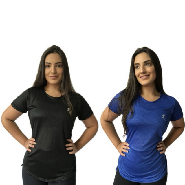 Kit 2 Blusa Academia Feminina Long Line Dry Fit Camiseta Sobre Legging