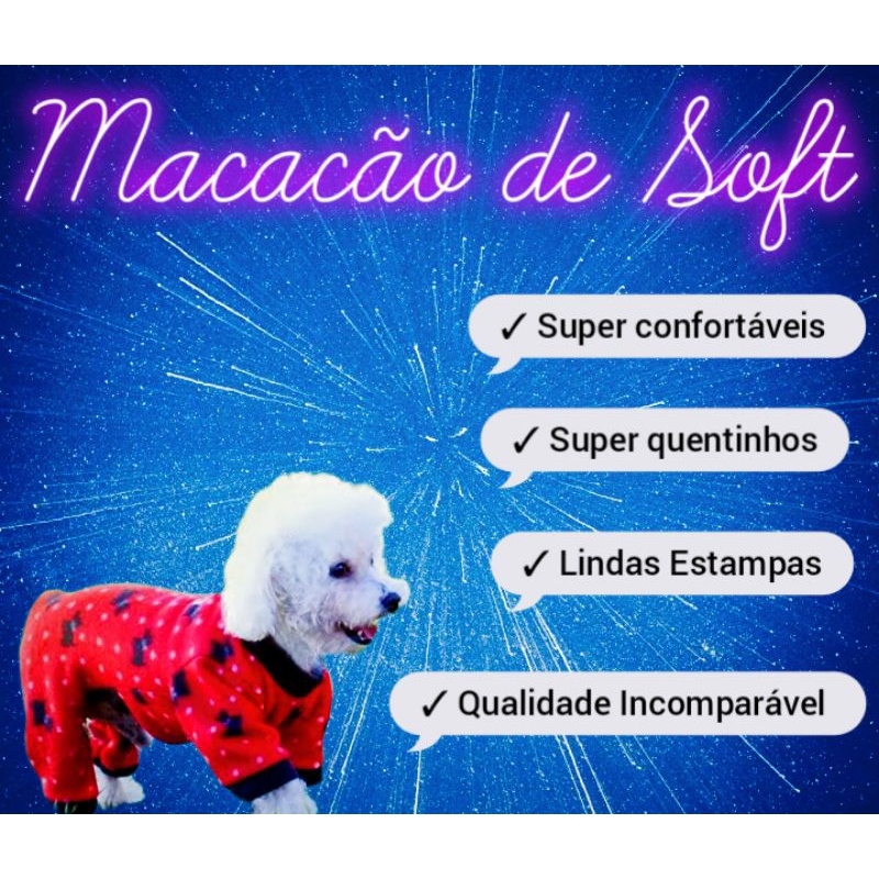 Roupa pet inverno macacão feito de soft, super quentinho e confortável para cães e gatos
