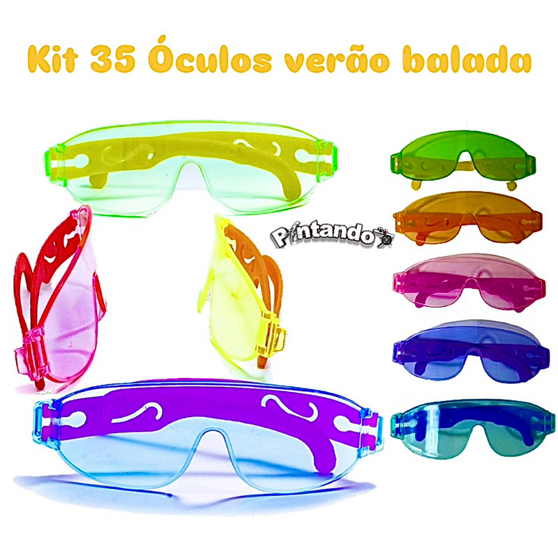 Kit 35 Óculos Coloridos Verão Sem Grau Lembrancinha Festa Infantil Casamento Formatura Balada em Oferta na Shopee