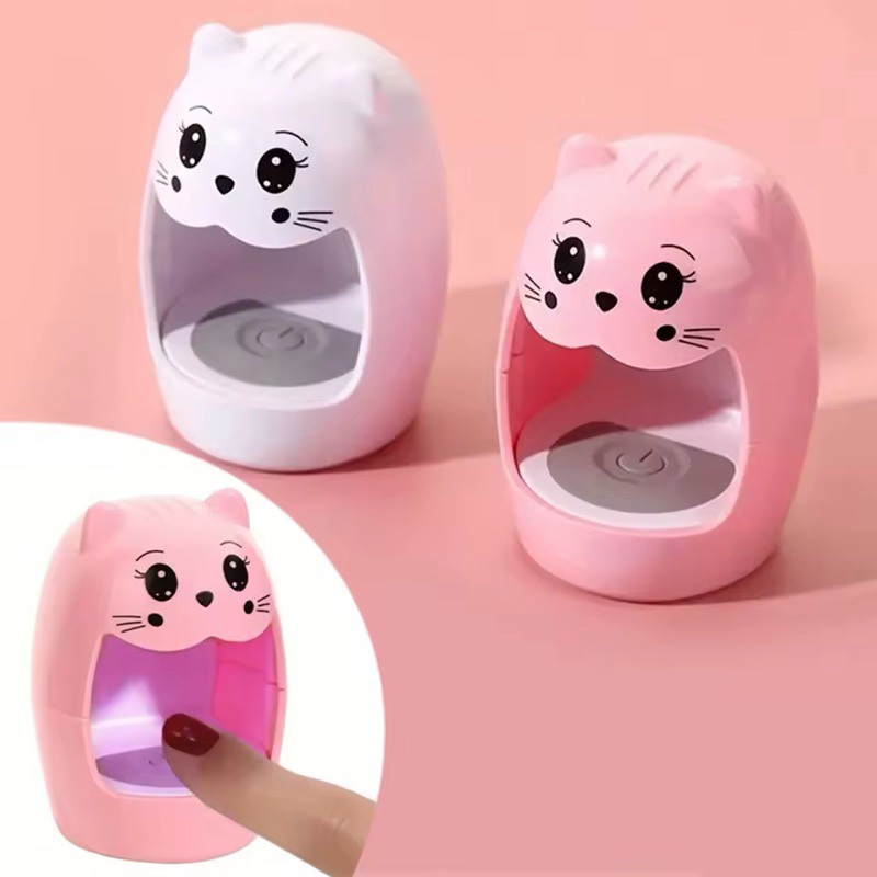 Mini gatinha cabine secador de unhas portatil 3 leds 6w + temporizador cabo usb