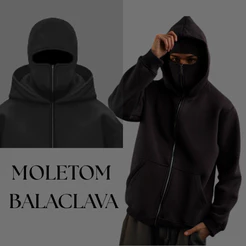 MOLETOM GENERICO COM BALACLAVA NINJA, MINIMALISTA