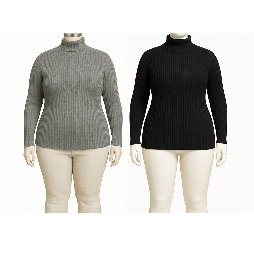 KIT 3 Cacharréis Feminina de lã Sueter feminino Lã Malha P ao GG Inverno blusa de lãr trico malha tricô Canelada