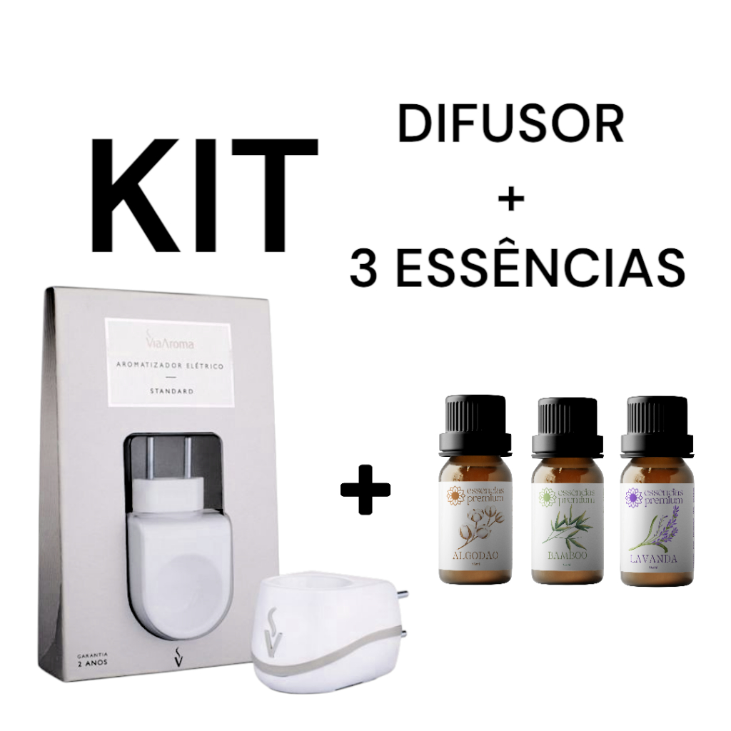 Imagem Difusor Aromatizador Elétrico Standard Bivolt Via Aroma + 3 Essência 15 ml