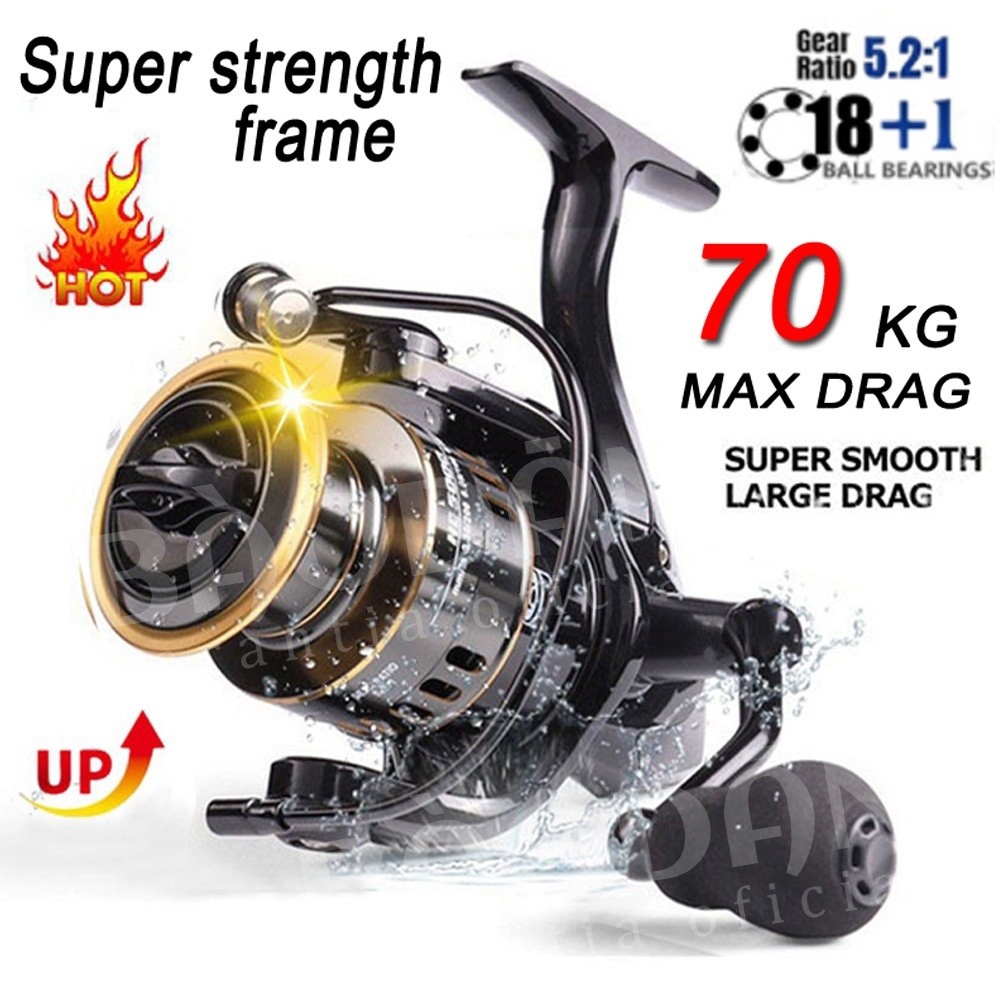 90kg Maximum Carretel De Pesca De Resistência , 18+1BB 5 .2:1Molinete Metal EVA（ Mão Esquerda Para A Direita）