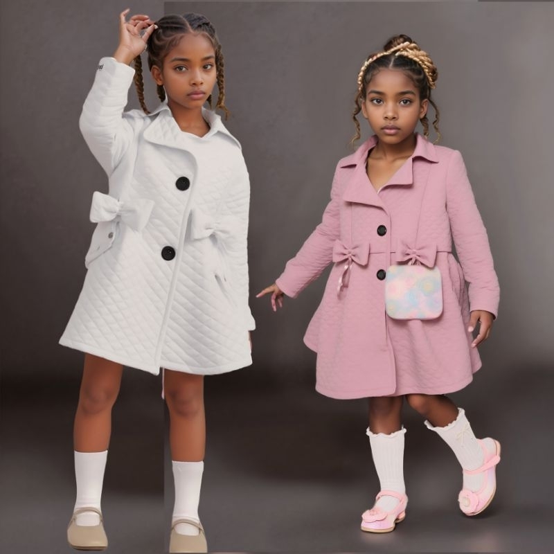 Blusa de Frio Infantil Menina Juvenil Sobretudo Casaco Jaqueta Matelasse 3D Moleton Moletom Inverno Luxo Diva