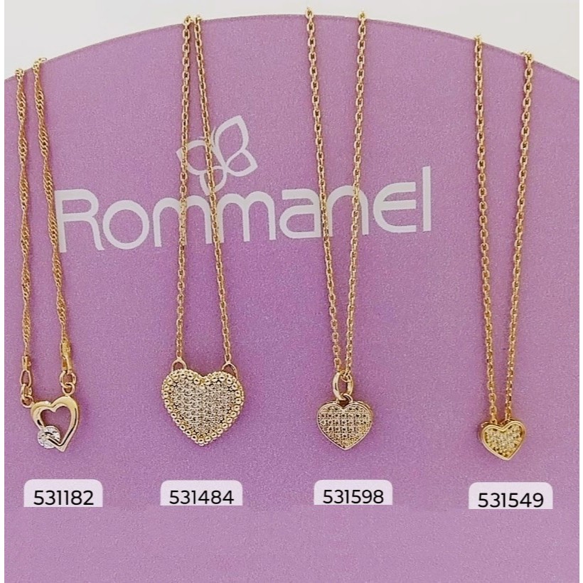 Colar Rommanel Coração / Colares de Corações Vários Modelos em Oferta na Shopee