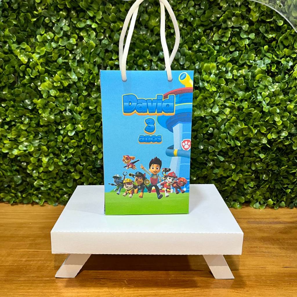 SACOLINHA PERSONALIZADA PATRULHA CANINA - PEGUE E MONTE - TAMANHO (P) - Lembrancinha - Aniversário