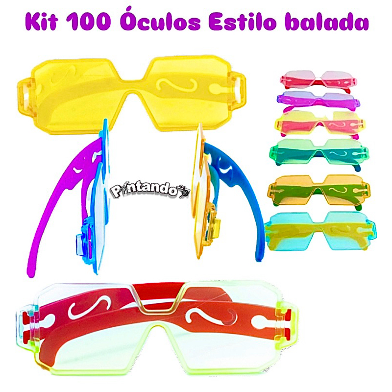 Kit 100 Óculos Estilo Balada Lembrancinha Festa Infantil Casamento Formatura Festa Junina Prenda