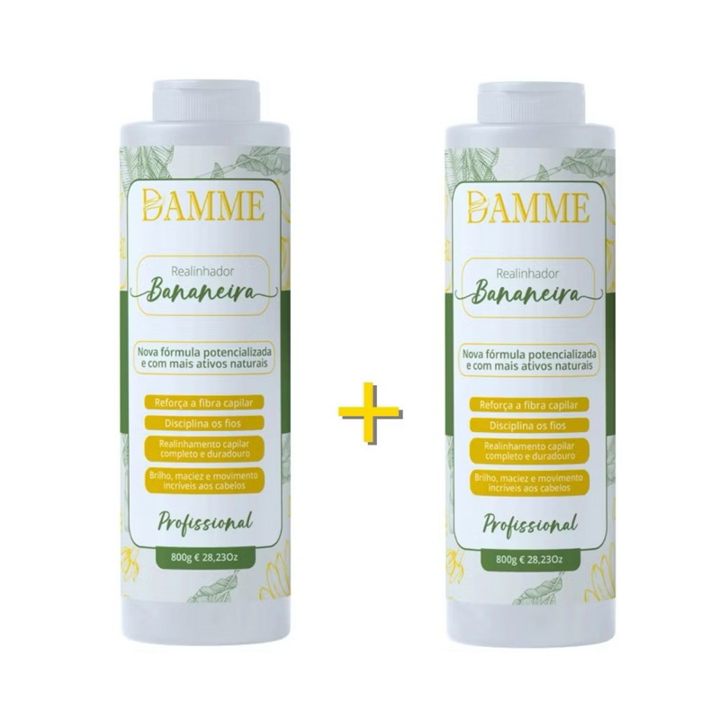 2 Escovas Progressivas Bananeira 100% Liso - Damme 800g