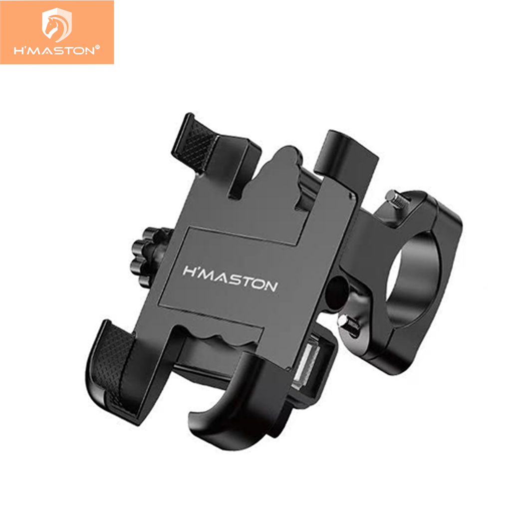 H'Maston CJ-108 Suporte Celular para Moto Bike forte de Metal Alumínio com carregador USB em Oferta na Shopee
