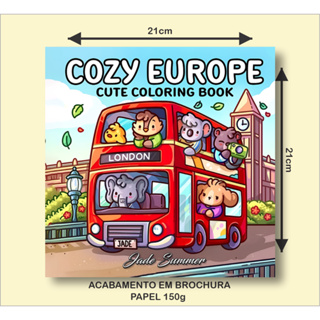 Livro de colorir COZY EUROPE 43 PAGINAS 21X21cm em Oferta na Shopee