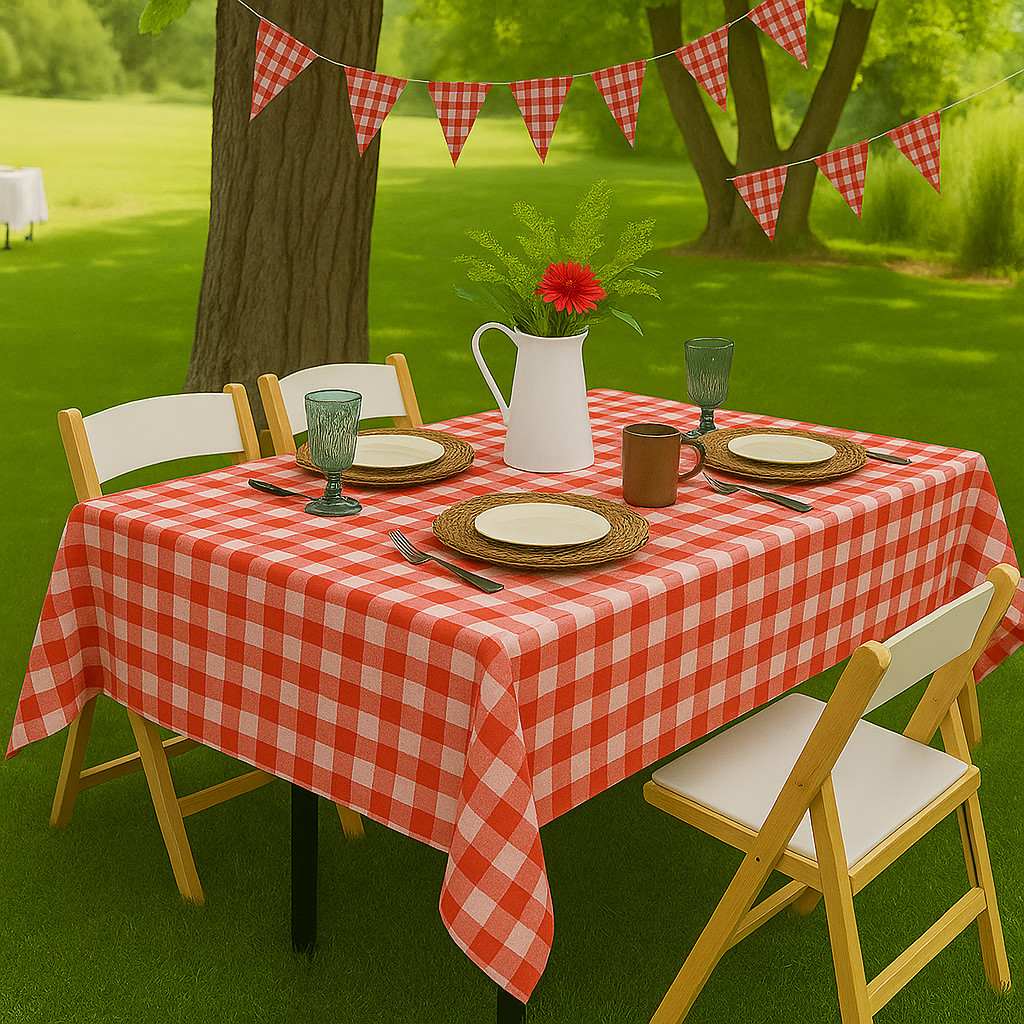 1~6 TOALHA MESA G 1,37 X2,74 M XADREZ 6132-TN VERMELHA FESTA JUNINA 2025 (EX)