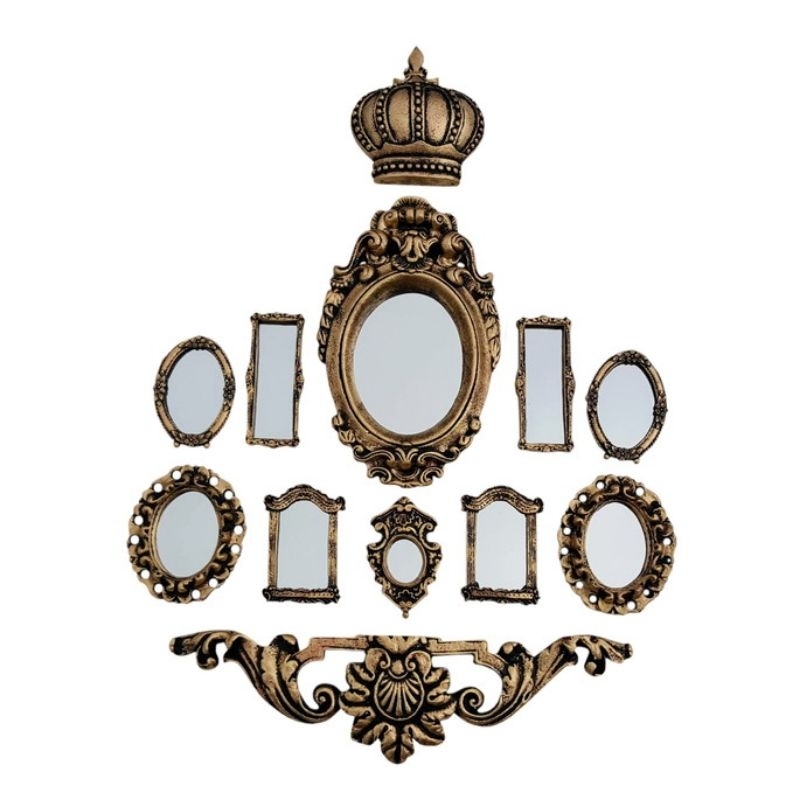10 espelhos decorativos  com moldura de resina